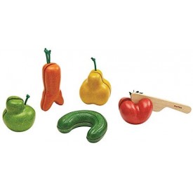 Juego de Frutas y Verduras da Corte de Madera PLANTOYS