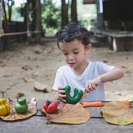 Juego de Frutas y Verduras da Corte de Madera PLANTOYS