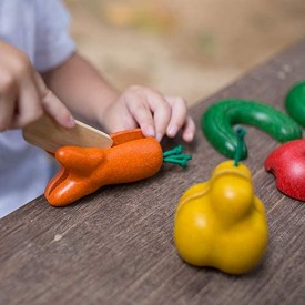 Juego de Frutas y Verduras da Corte de Madera PLANTOYS