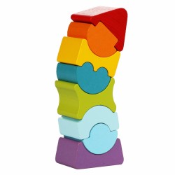 Torre de madera de colores flexible Cubika